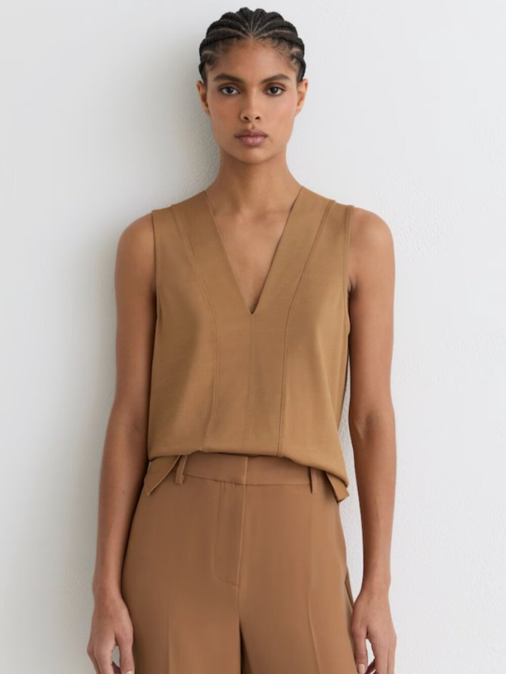 Reiss Mira Shell Top In Camel